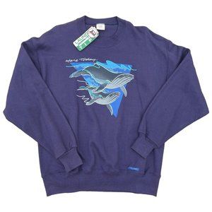 Vintage Brand New Navy CrazyShirt Hawaii Whale Crewneck Sweatshirt